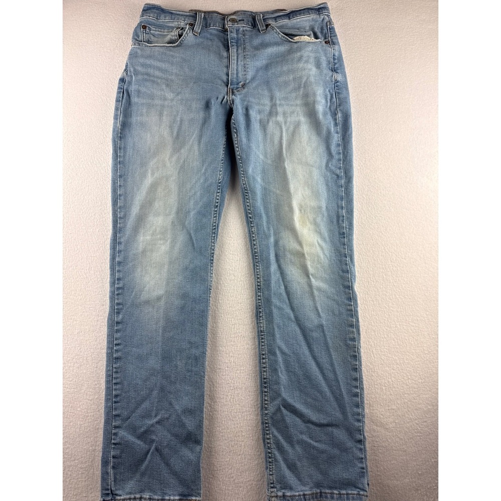 Levis 514 Straight Fit‎ Men's Jeans Light Wash Blue Denim W36 L29 (Tag L32)
